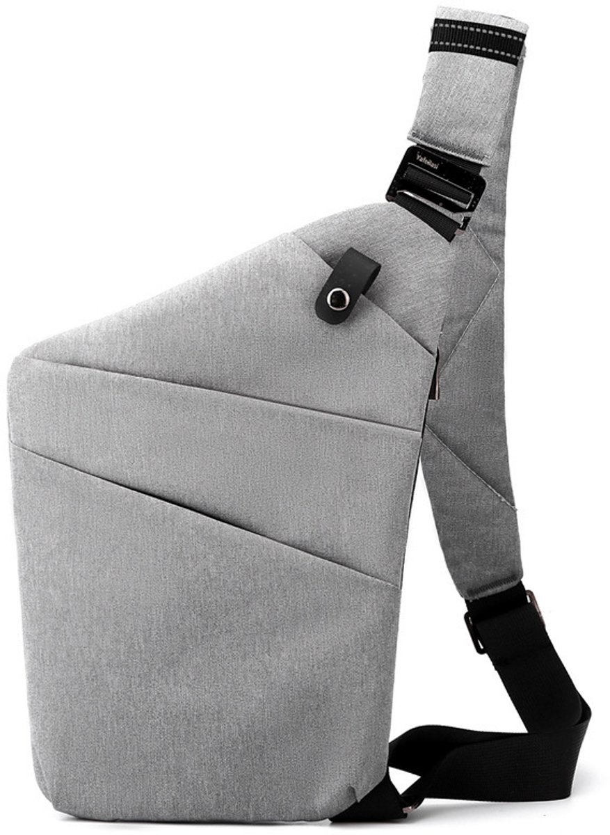 Veilige Schoudertas met Anti-Diefstal Functie - Waterdichte Crossbody Bag-schoudertas met grote capaciteit-Stijlvolle reistassen-Rechter schoudertas-Lichtgrijs