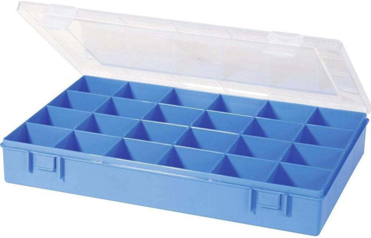 Schroeven opbergsysteem met laden - Blauw - 24 vakken - Onbreekbaar polypropyleen sorteerdoos - Voor kleine onderdelen