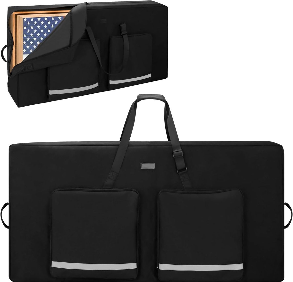 Cornhole Carrying Case Fits Normal 4" x 2" Boards, Rugged 600D Carrying Case with Padded Shoulder Strap, 2 Additional - ShopVlot