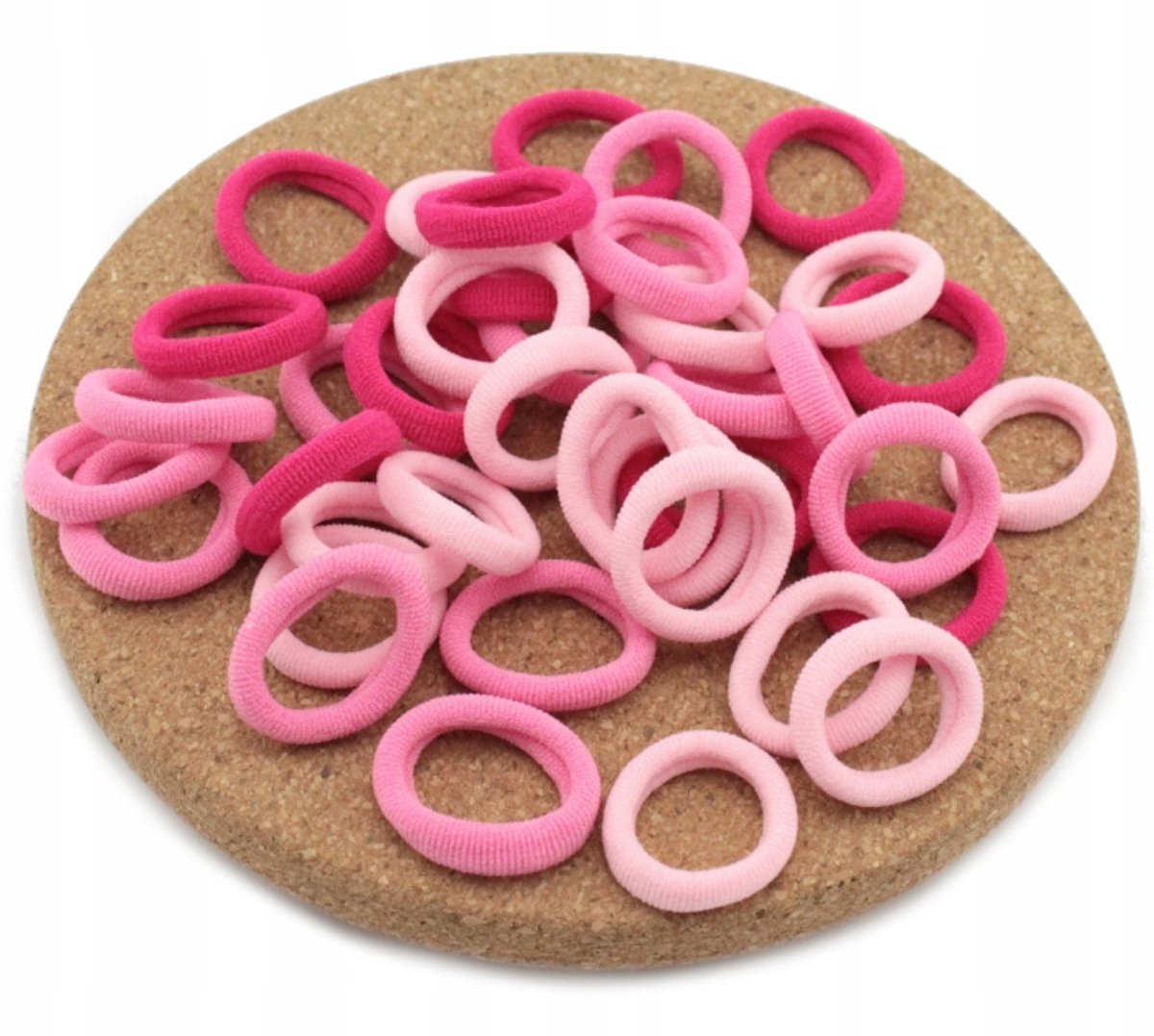 50 Stuks Roze Mix Haarbandjes Lycra voor Meisjes - 2 cm
