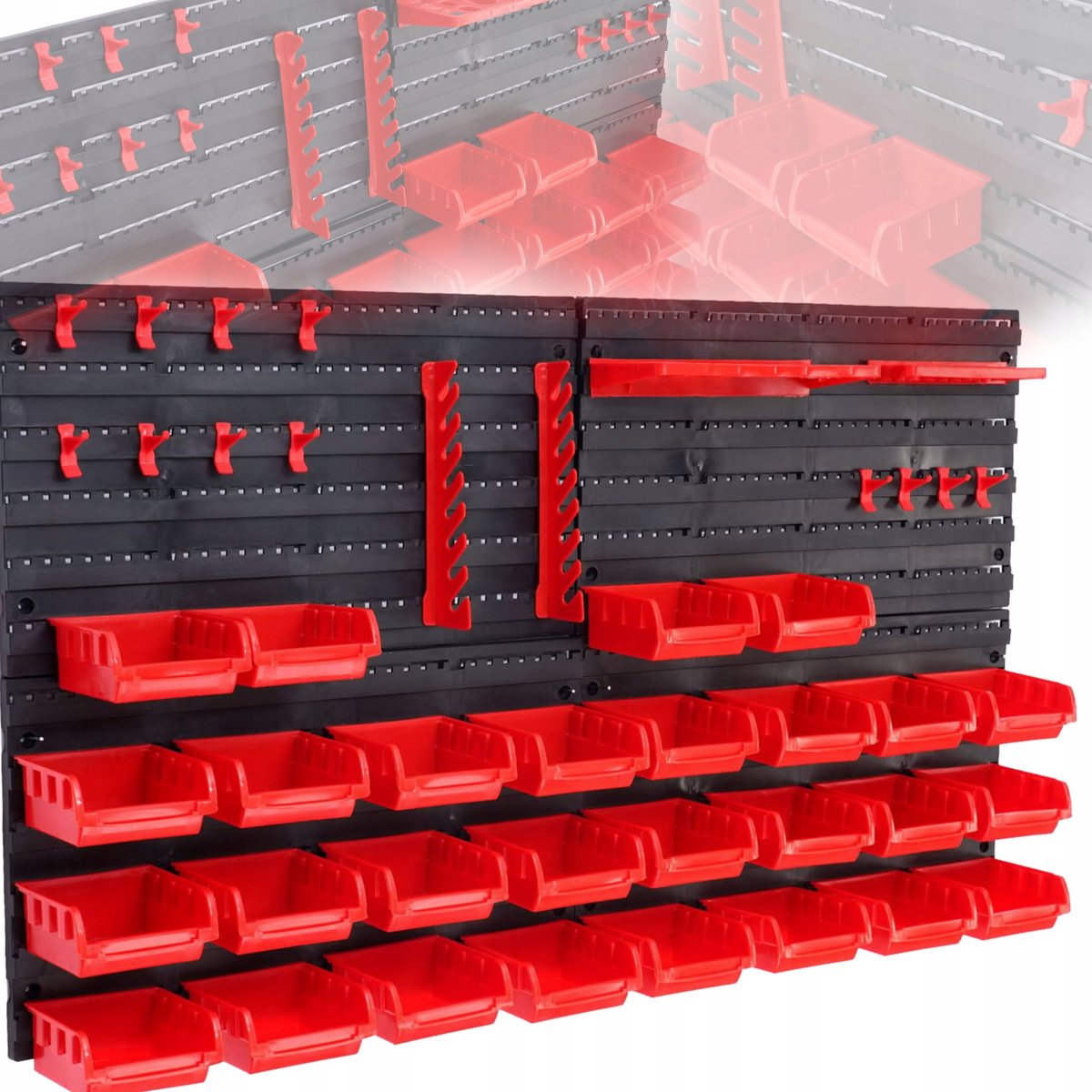 Gereedschapswand Organizer Garage Werkplaats 4 Paneel + 28 Bakjes