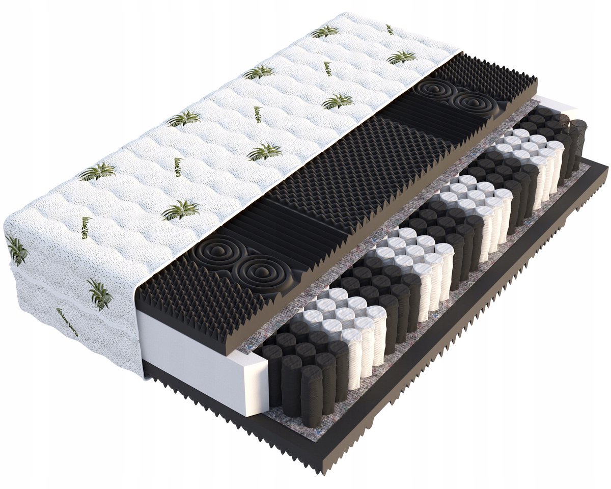 LUX EKO Pocketvering Matras 120x200cm - H3 - 23cm Hoog - Aloë Vera