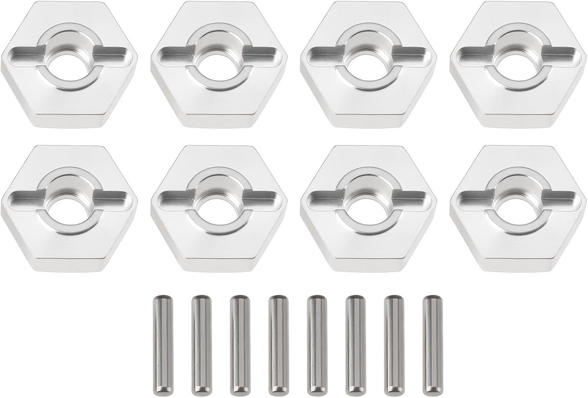 8Pcs 12mm metalen wielen hex - 4x5x12mm aluminium - sterke constructie - verbeterde stabiliteit - ShopVlot