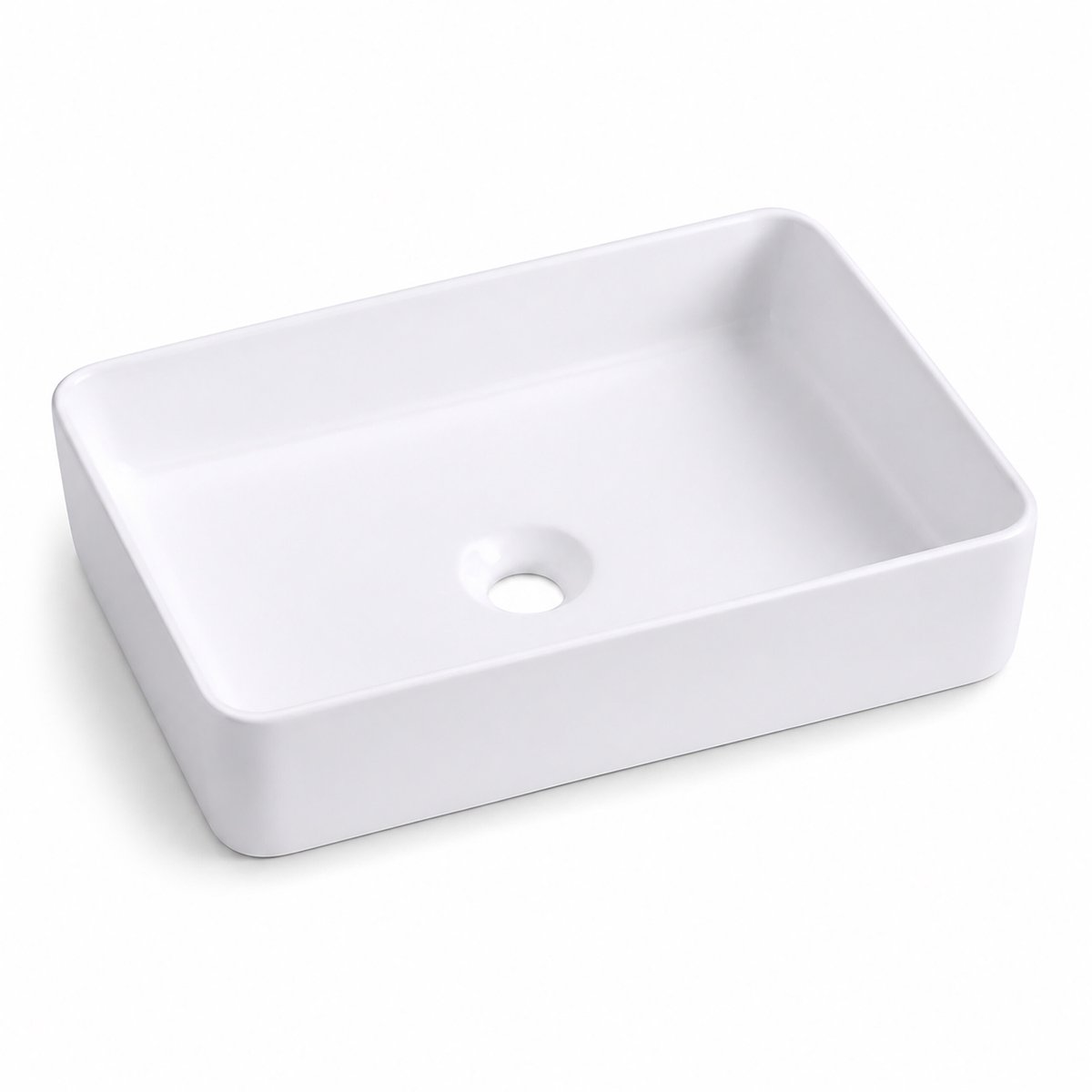 Waskom opbouw - zonder kraangat - 11 x 50 x 35 cm - wit