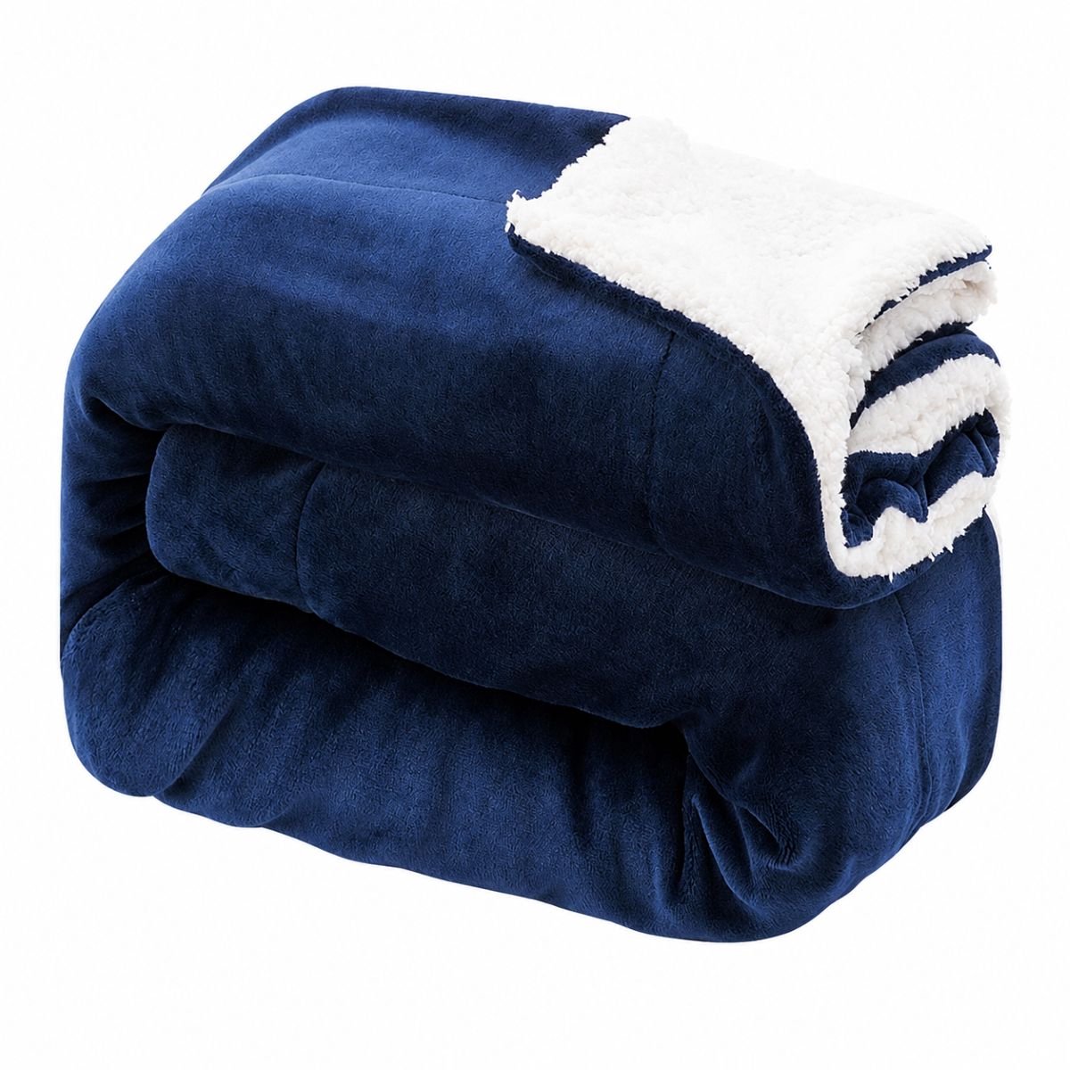 Ceruzo Sherpa Fleece Deken 150x200 cm - Konings Blauw - Zachte Plaid - Wasbaar 30°C