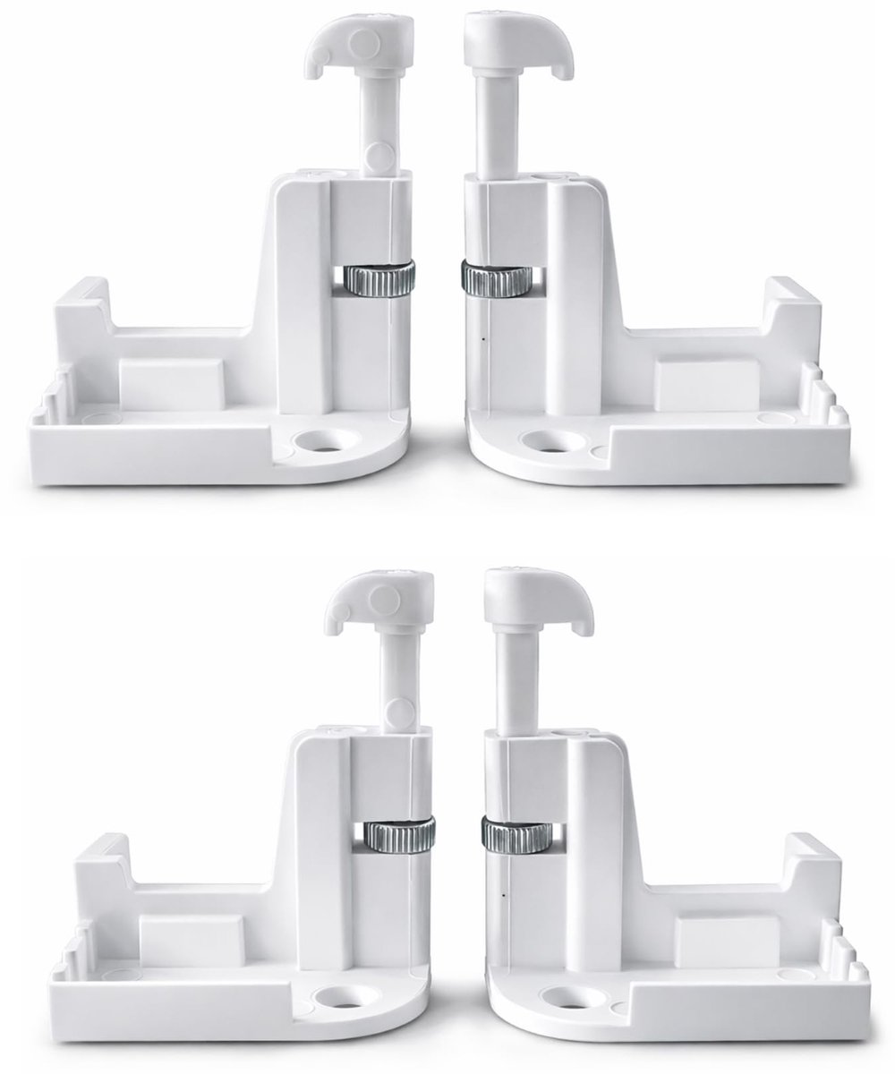 TELKES - Set met oprolbare muggennetten, rem met moer in wit, houder voor muggennet, 53 x 25 x 55 mm (1, wit) (2, wit) - ShopVlot