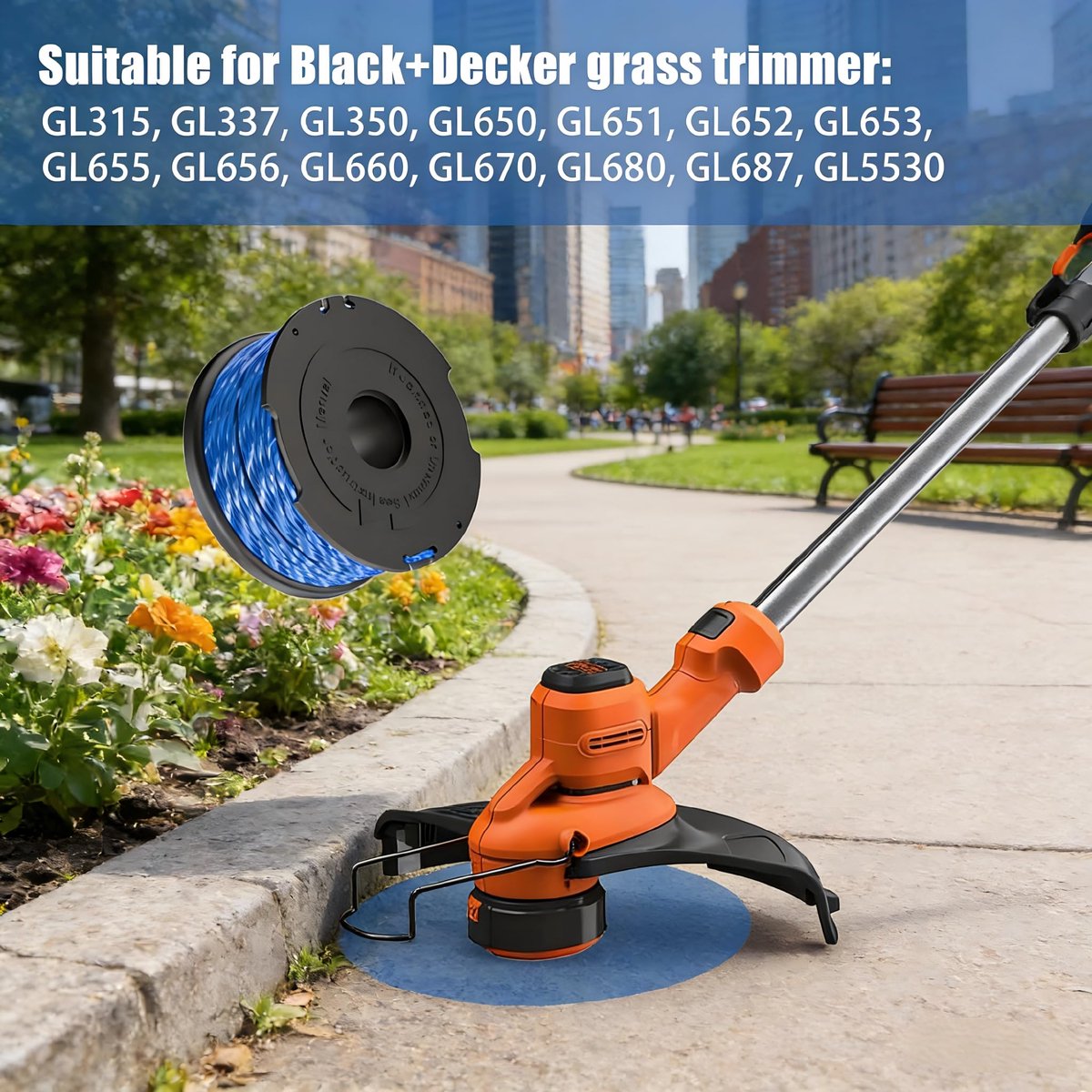 Grastrimmer-spoel voor Black en Decker, grastrimmerdraad voor Black en Decker A6441, dubbele autofeed spoelen - ShopVlot