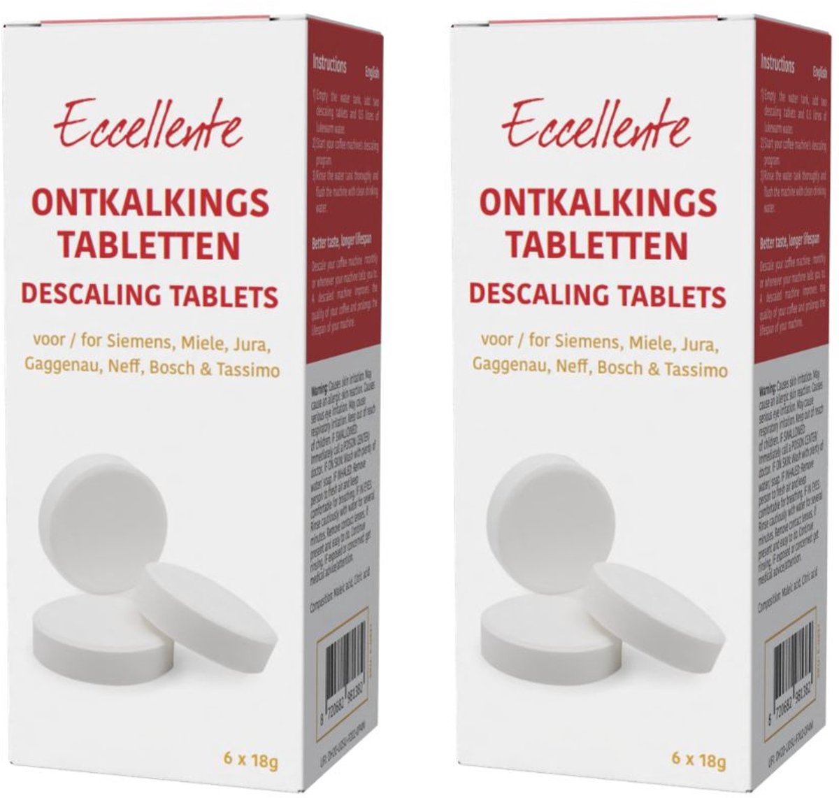 Eccellente Ontkalkingstabletten geschikt voor Siemens – 12 stuks van 18g – alternatief voor TCZ6002 / TZ60002 / 00312574