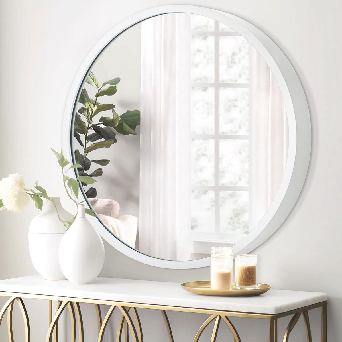 JJUUYOU Wandcirkel Spiegel voor Badkamer en Woonkamer Vanity Slaapkamer Home Decor - ShopVlot