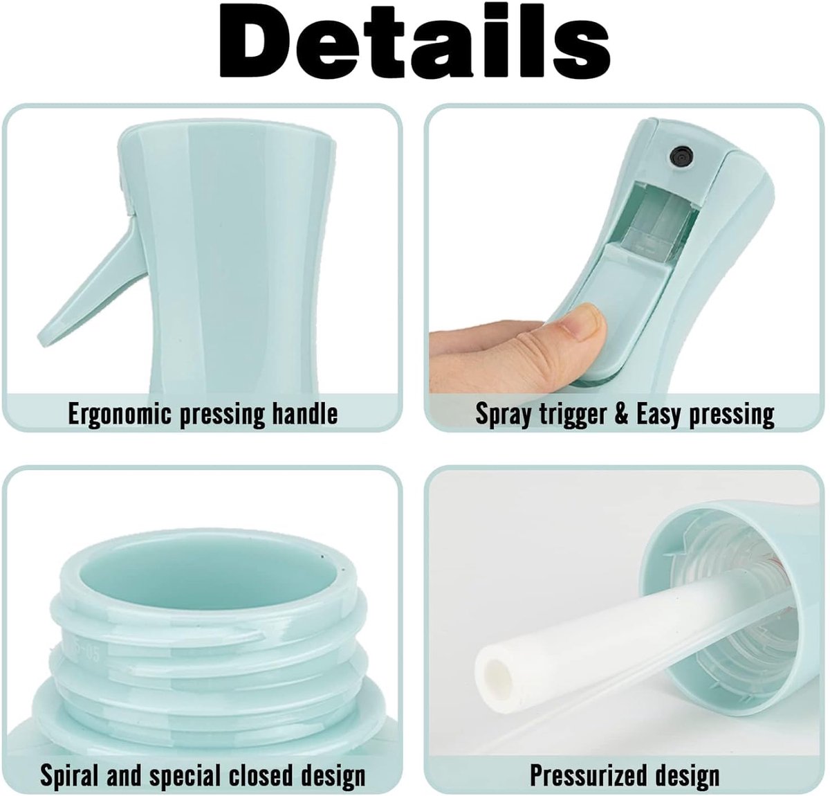 2 stuks Friseurspuitflessen, fijn mist spuitfles 200 ml, continue waterspuitfles, waternevel, lekvrij, spuitkop voor - ShopVlot