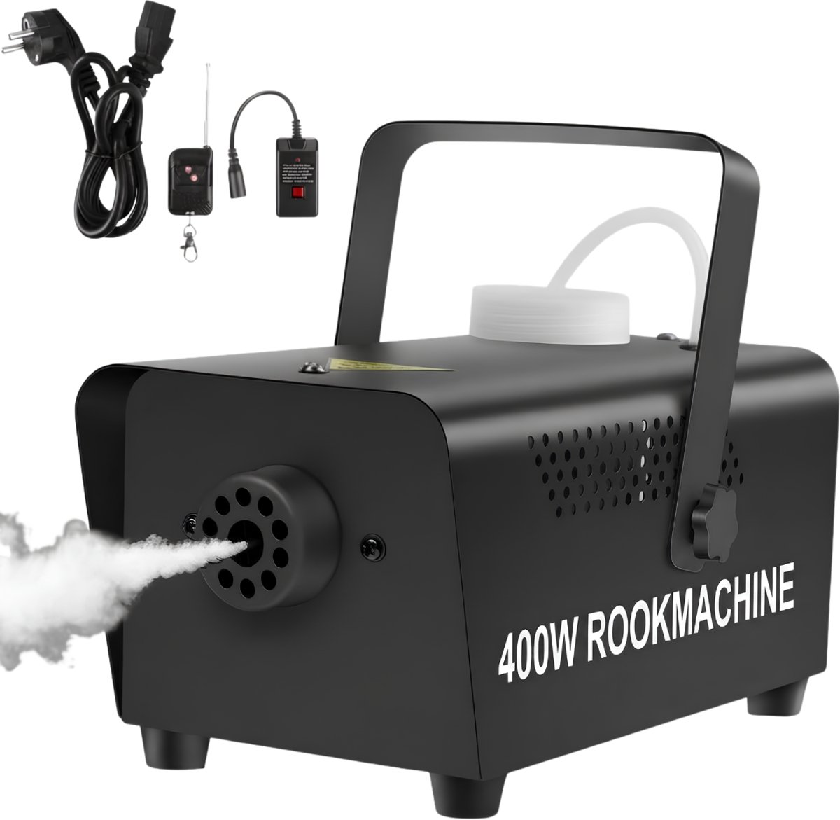 VALI® Rookmachine - Mist Machine - Met 2 Bedrade en Draadloze Afstandsbedieningen - Zwart - 27cm x 18cm x 15cm