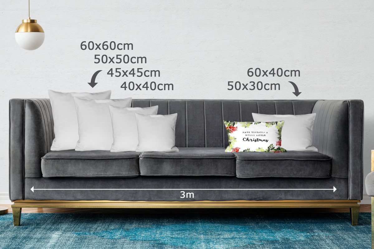 Sierkussens - Kussentjes Woonkamer - 50x30 cm - Kerst - Quote - Planten - Kerstversiering - Kerstdecoratie voor binnen - Woonkamer – foto 4