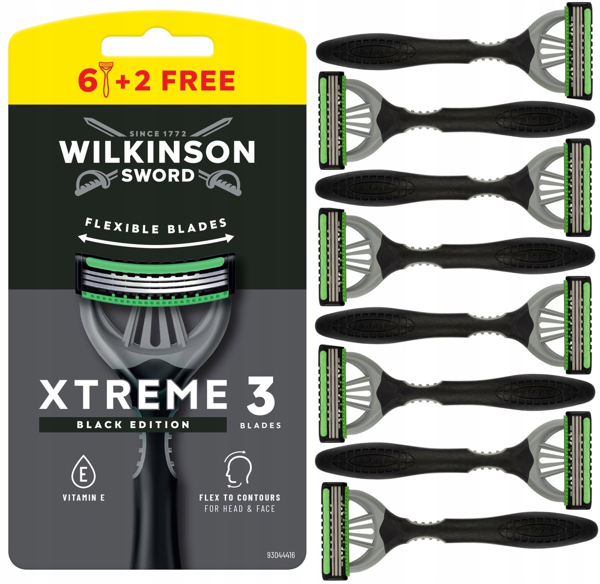 Wilkinson Xtreme 3 Comfort Black Edition Scheermesjes - 8 Stuks
