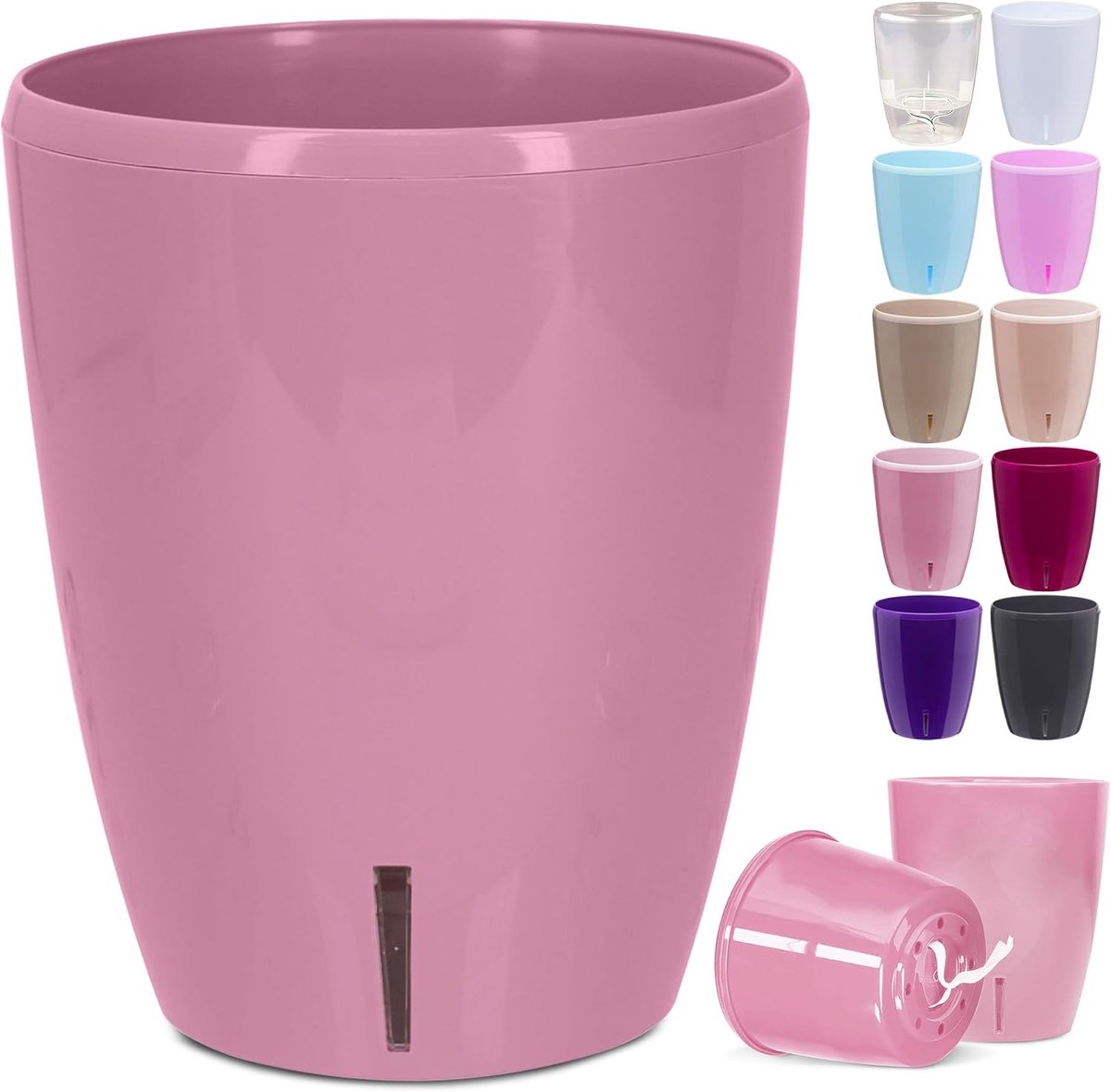 Happy Plants Orchid Pot, Diameter 12.5 cm, Flower Pot with Integrated Water Level Indicator, Self-Watering Flower Pot - ShopVlot