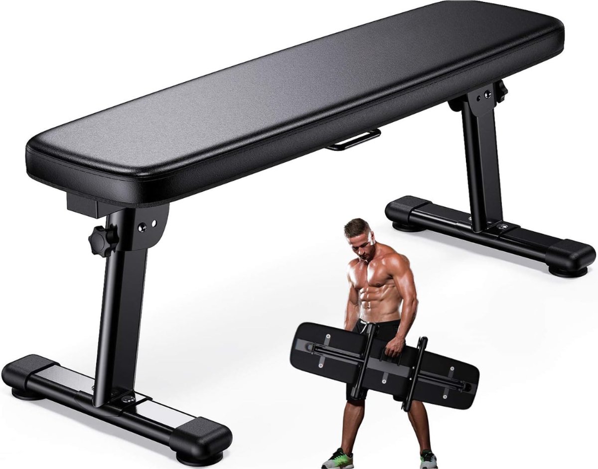 VALI® Fitnessbank - 300 kg - Bureau - Trainingsbank - Zwart - 117cm x 43cm x 44cm
