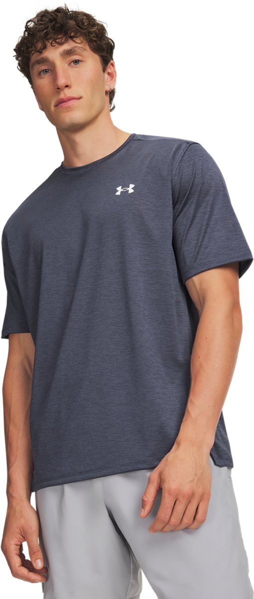 Under Armour UA Tech Vent SS-BLU Heren Sportshirt - Midnight Navy - Wit