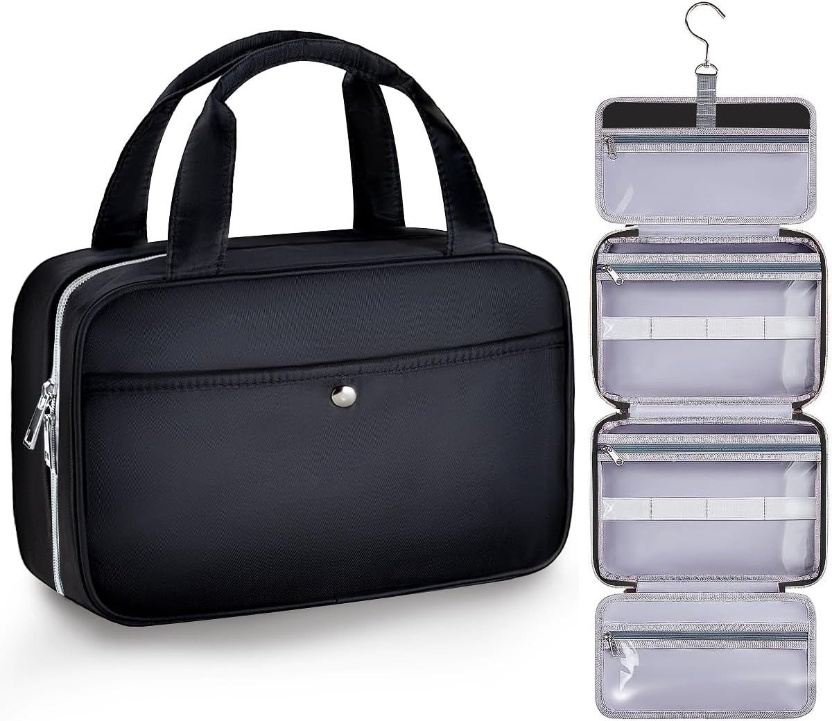 Waterafstotende Make-up Kosmetische Tas - Zwart - 26 x 17 x 9 cm - Duurzaam Nylon - Voor Dames
