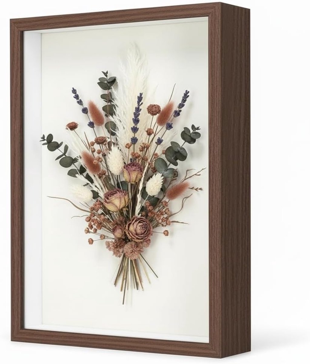 3D-fotolijst 21x29,7 cm - Okkernoot - 3D-objectlijst - Perfect voor unieke decoratie - ShopVlot