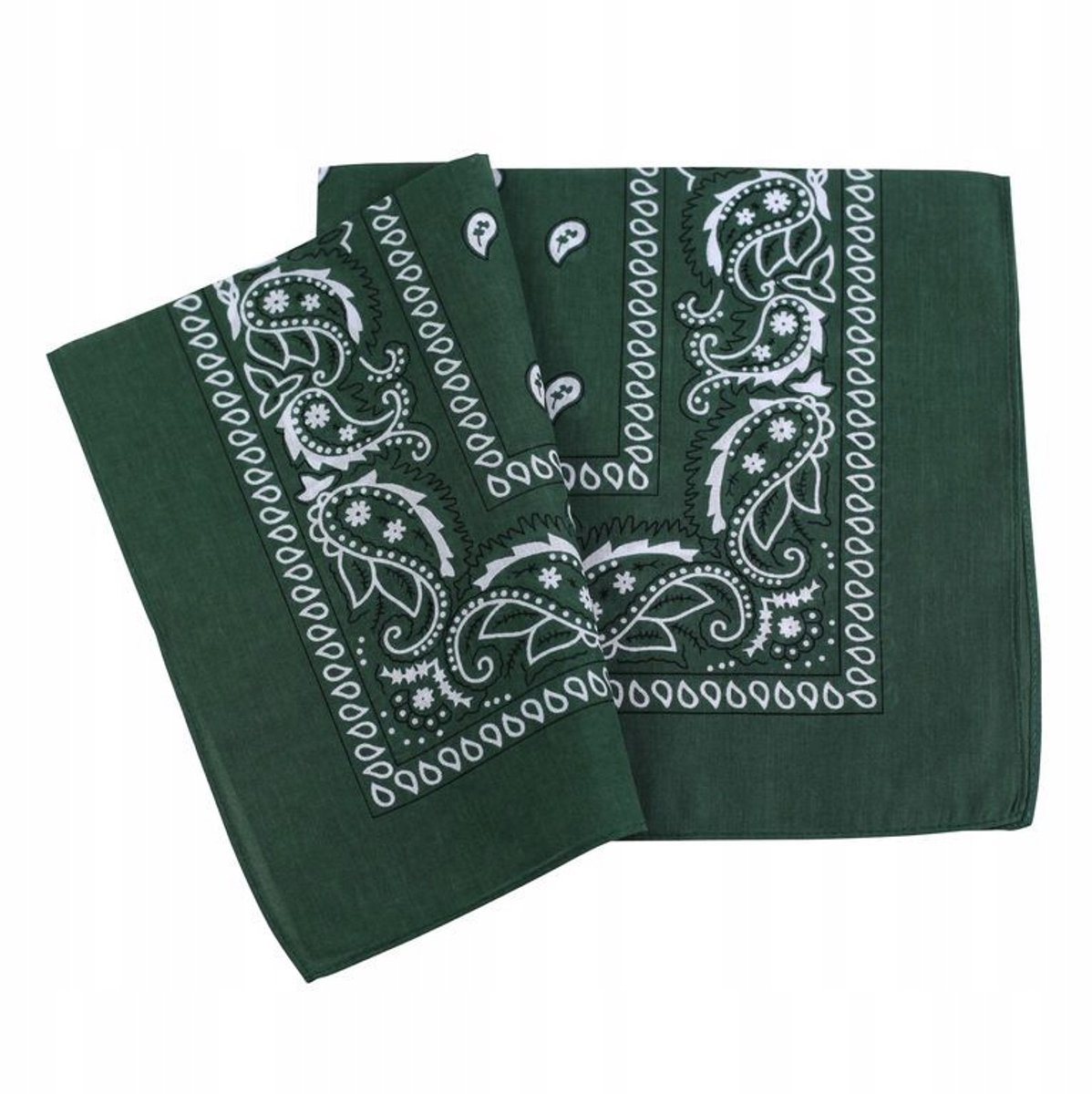 Merkloze Donkergroene Katoenen Bandana Sjaal 55x55cm