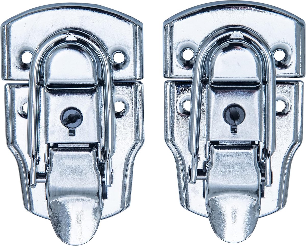 spanning sluiting met slot - 45 x 75 mm - verzinkt staal - veilig afsluiten - ShopVlot
