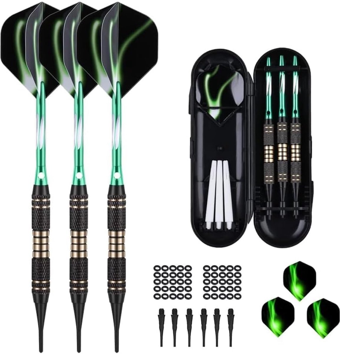 O ringen darts set 50 stuks - opbergdoos - dart accessoires - stabiliteit tijdens het spelen - ShopVlot