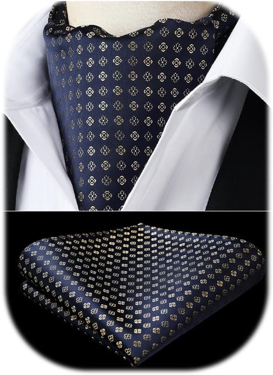 Krawat set met zakdoek - zijden paisley en stippen - stijlvolle accessoires - perfect voor bruiloft - ShopVlot