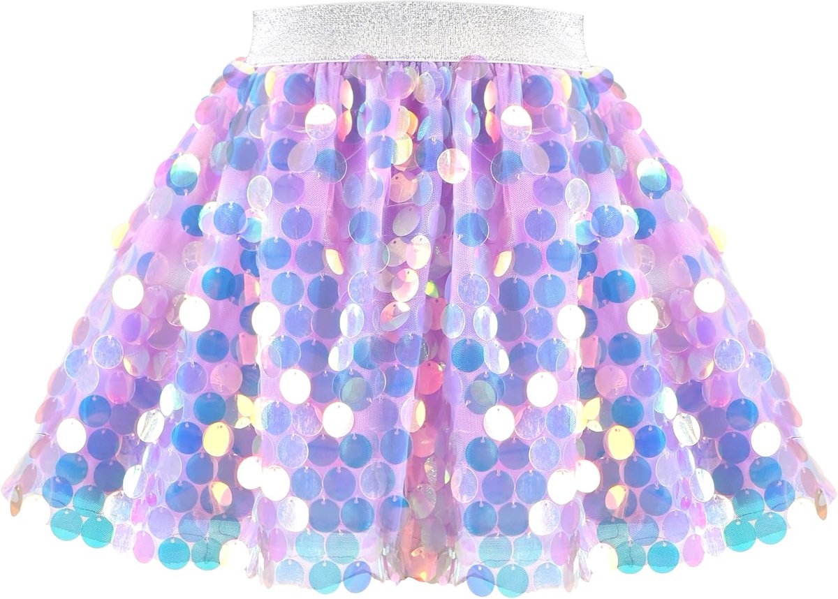 Meisjesrok paars - zeemeermin glitterende pailletten - tutu stijl - perfect voor feesten - ShopVlot