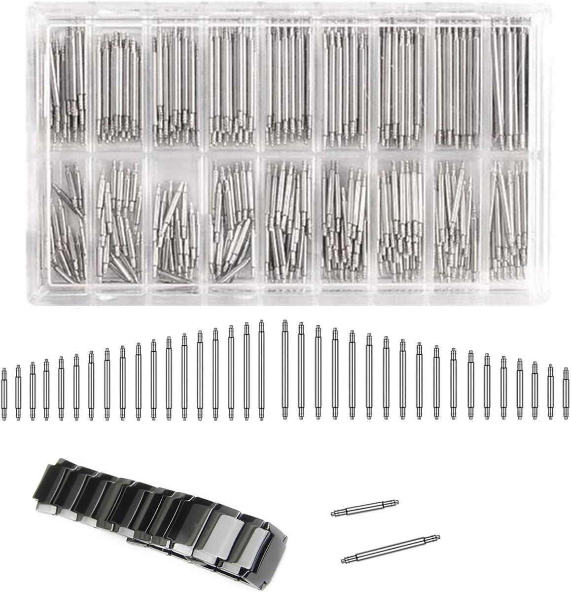 Veerpennetjes horloge 8 mm - roestvrij staal - zilverkleurig - ideaal voor horlogeband reparaties - ShopVlot