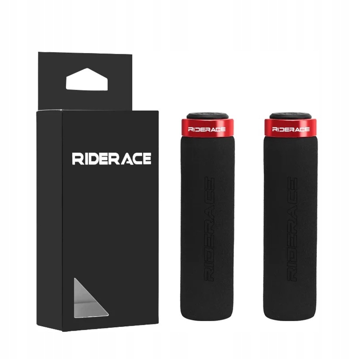 Antislip Fietshandvatten met Siliconen en Aluminium Ringen - Zwart/Rood