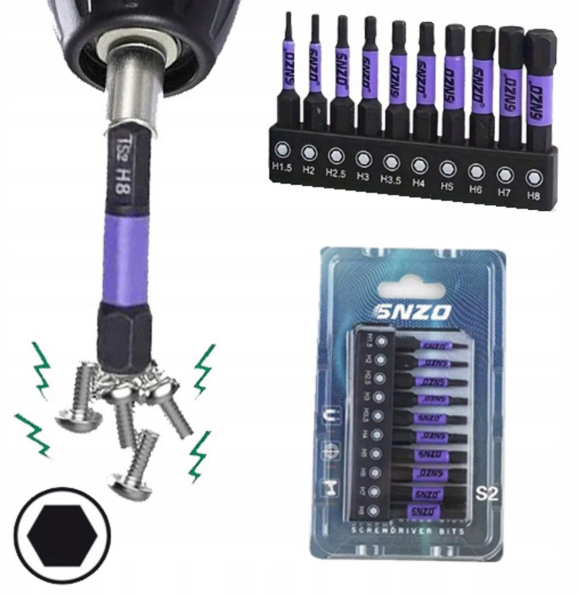 10x Inbusbitset 50mm Magnetisch - Universeel & Duurzaam