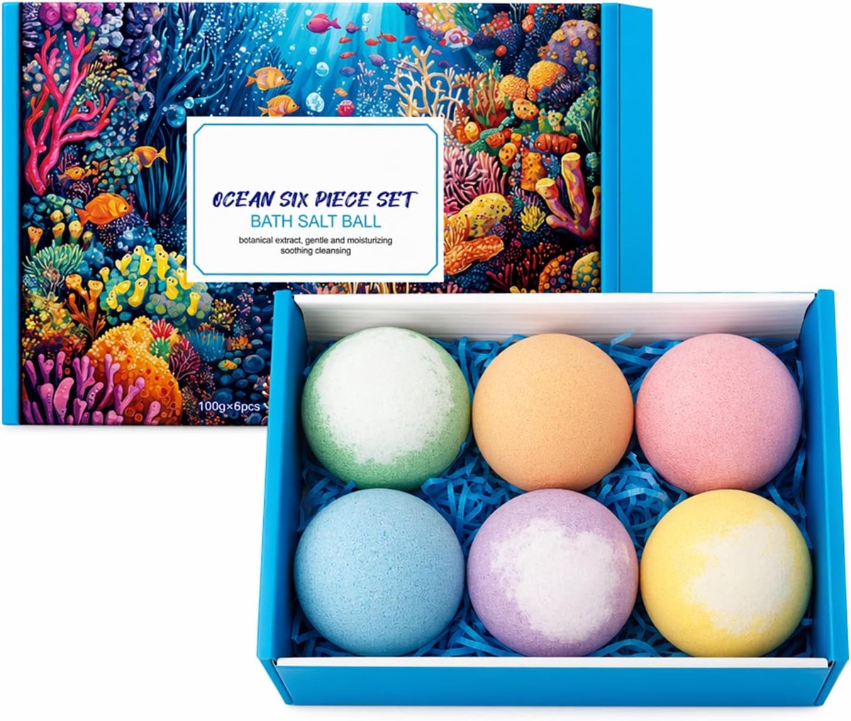 Badbruisballen Set 6-delig - Kleurrijke Badbommen - Ontspannende Spa Ervaring - Perfect voor Thuis - ShopVlot
