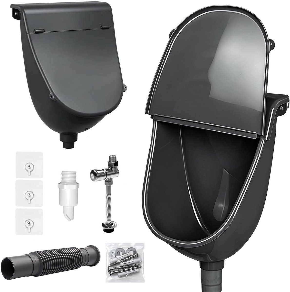 Pissoir urinoir met deksel - 75 cm afvoerslang - zonder boren - ideaal voor camping en outdoor - ShopVlot