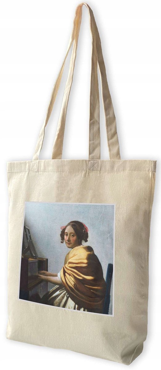 Shopper Tas met Print: Jongedame bij Vermeer's Hof - Canvas