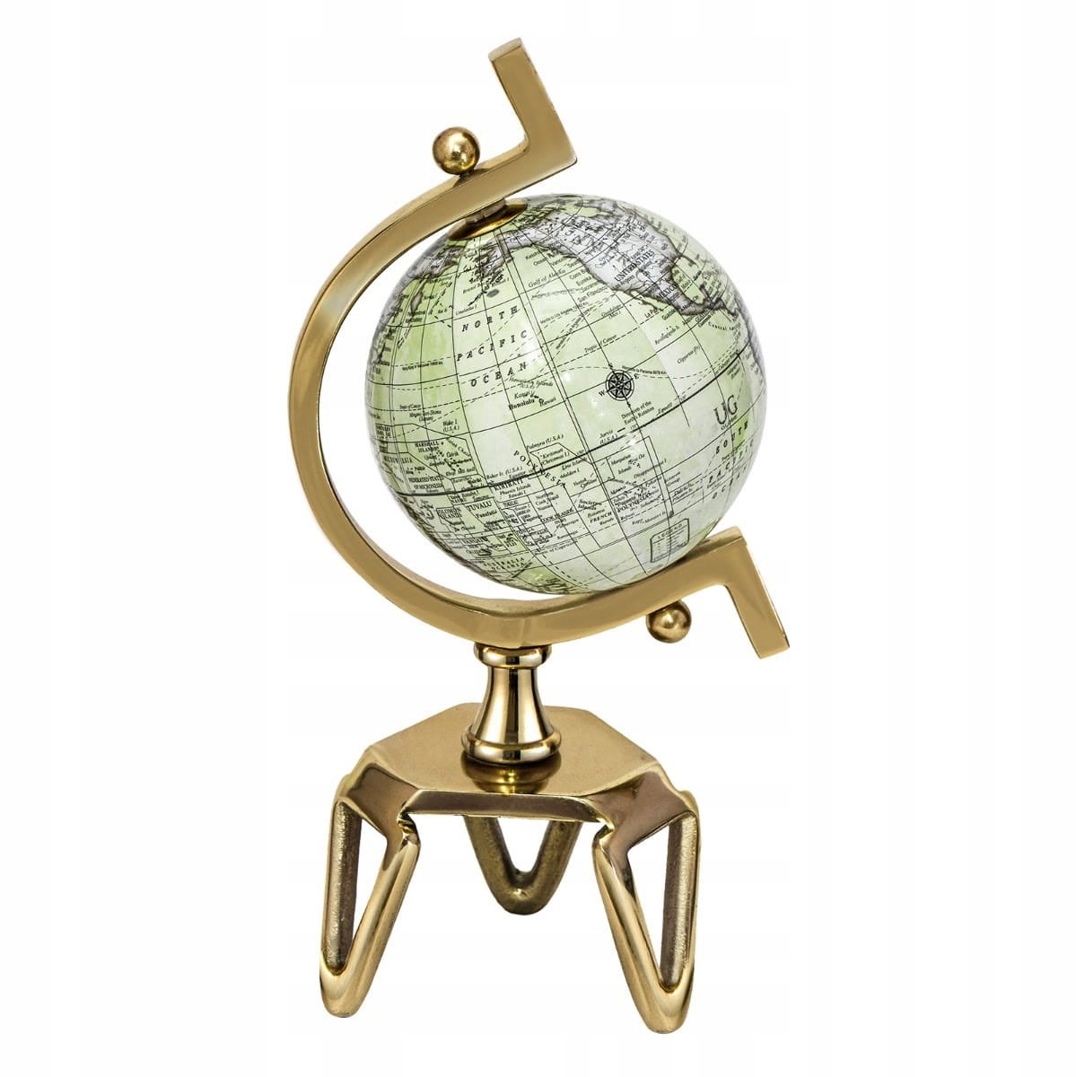 Decoratieve Wereldbol op Gouden Voet Ø 13 cm - Educatief & Stijlvol