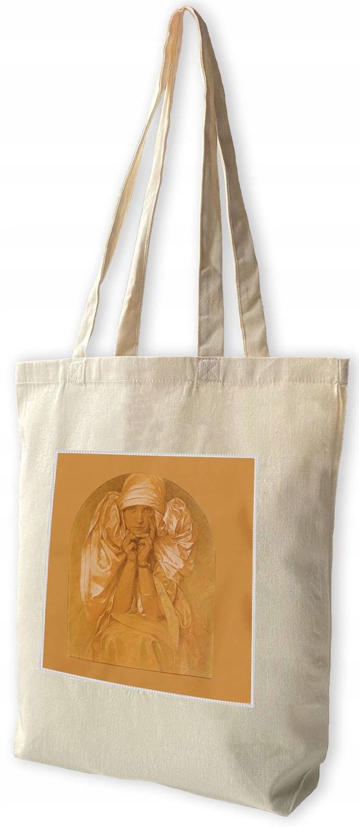 Shopper Tas met Portret van Kunstenaarsdochter Alfons Mucha
