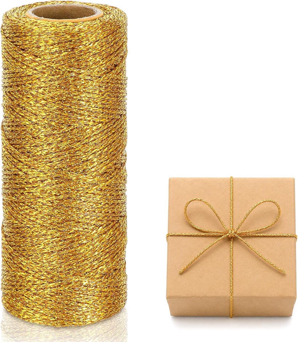 Knutselkoord 100 m - goud metallic 1 mm - scheurvast en kleurecht - luxe uitstraling - ShopVlot