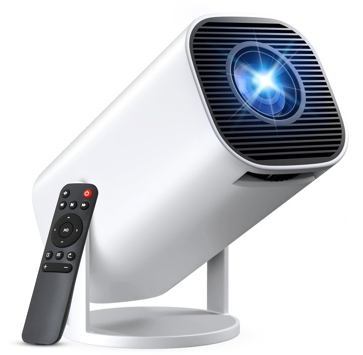 Mini-beamer, smart projector, Full HD 1080P, kleine beamer thuisbioscoop met WiFi 6 en Bluetooth 5.2, ondersteunt - ShopVlot