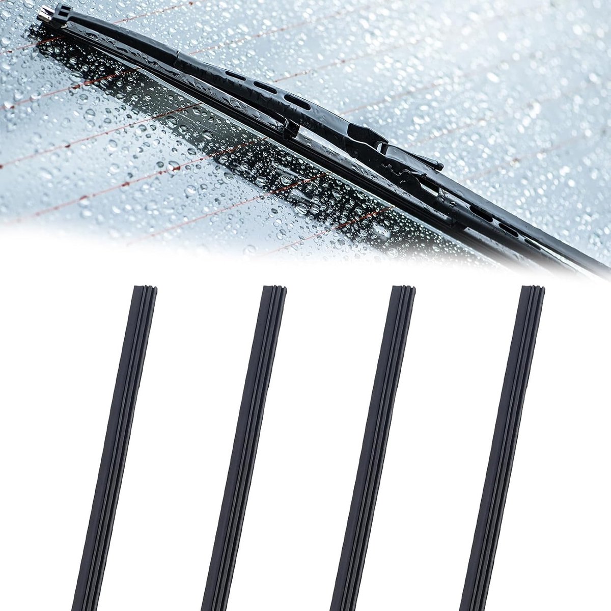 4 stuks 800 mm ruitenwissers reserverubbers, universeel, ruitenwisserrubber, vervangbaar, demonteerbaar, compatibel - ShopVlot