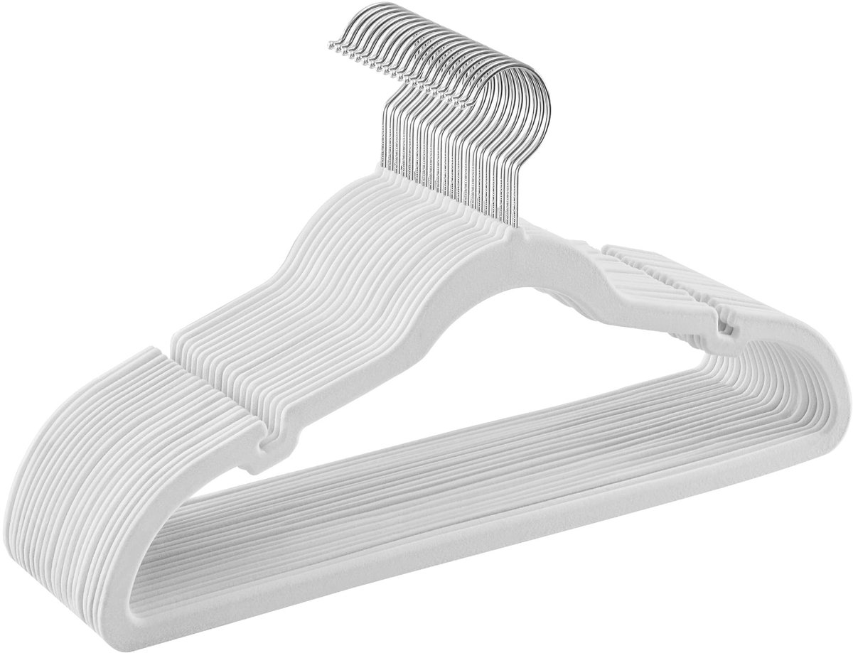 Famanu – Fluwelen hangers set van 20 stuks, antislip en ruimtebesparend, ideaal voor het organiseren van kleding in de kast