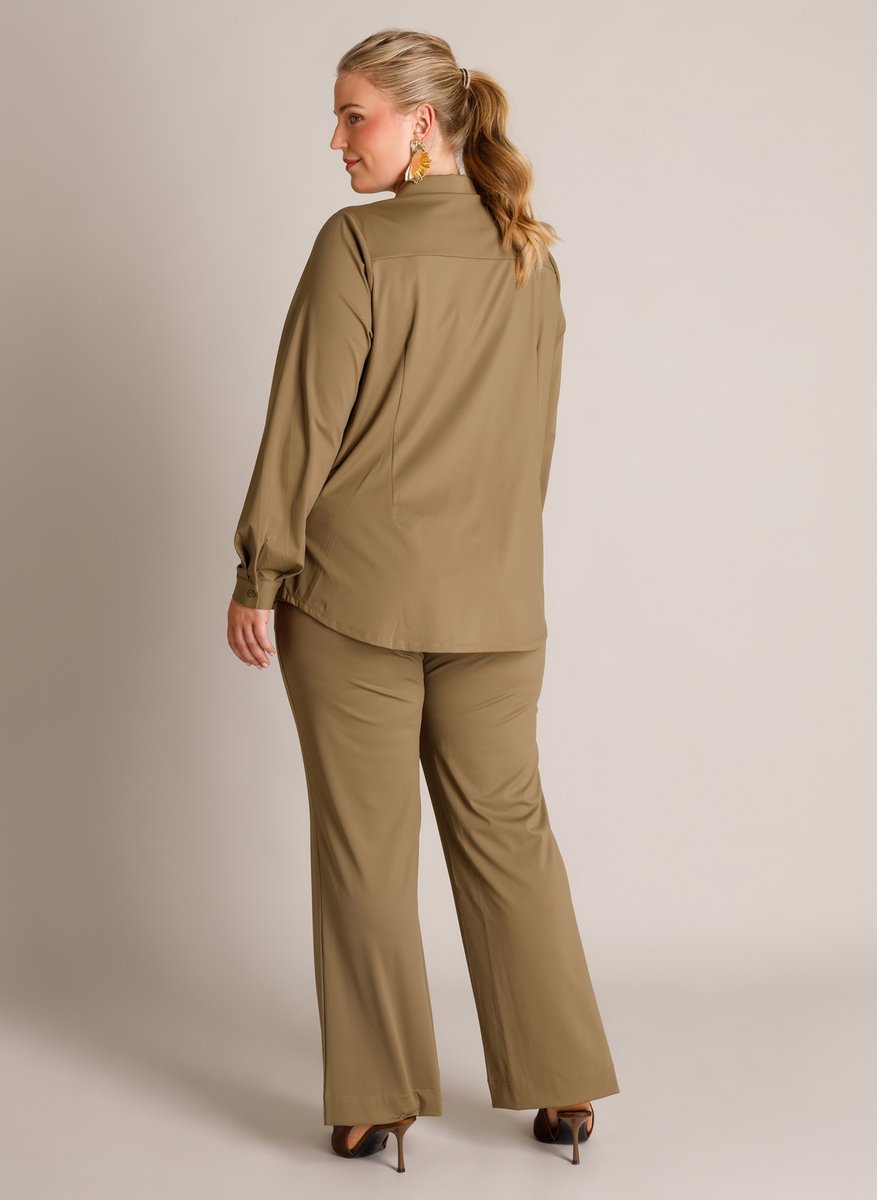 YEST CURVE Savanna Essential Blouses - Grey Olive - maat 1(48)