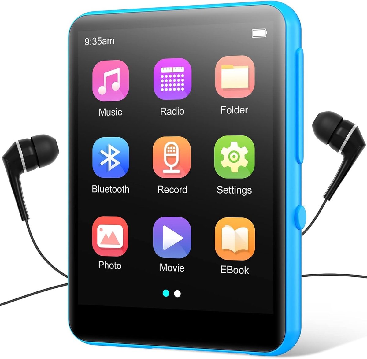 Draagbare Digitale Muziek MP3 Speler - Blauw - 64 GB - Met Bluetooth 5.0 en Touchscreen - Voor Muziekliefhebbers