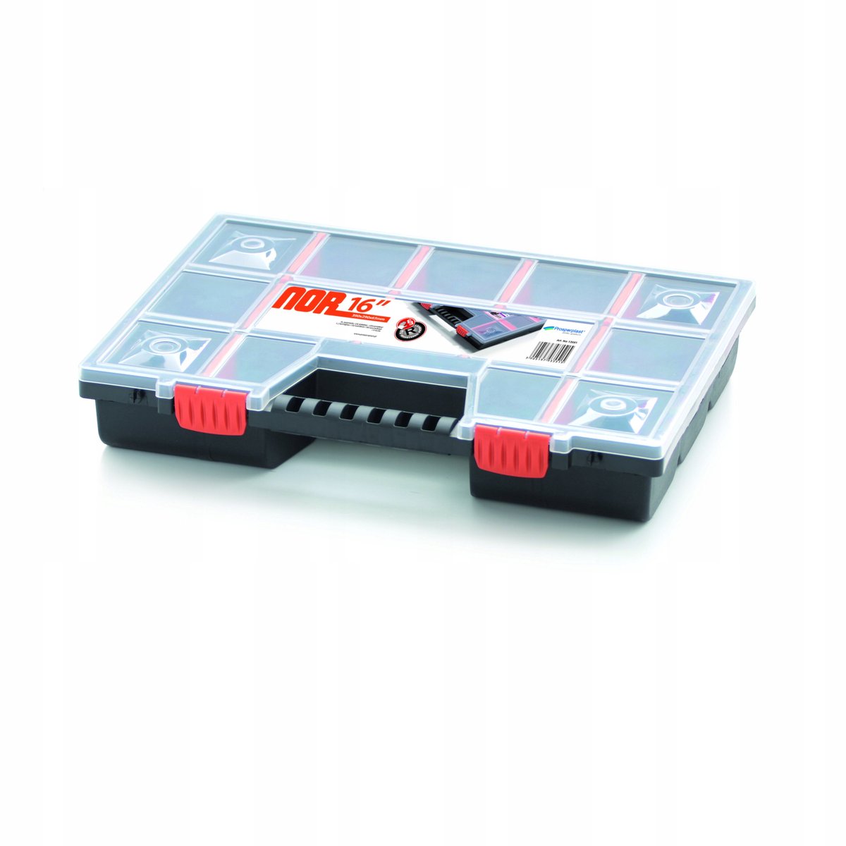 Zwarte Organizer met Deksel 39x29x6.5 cm Zwart