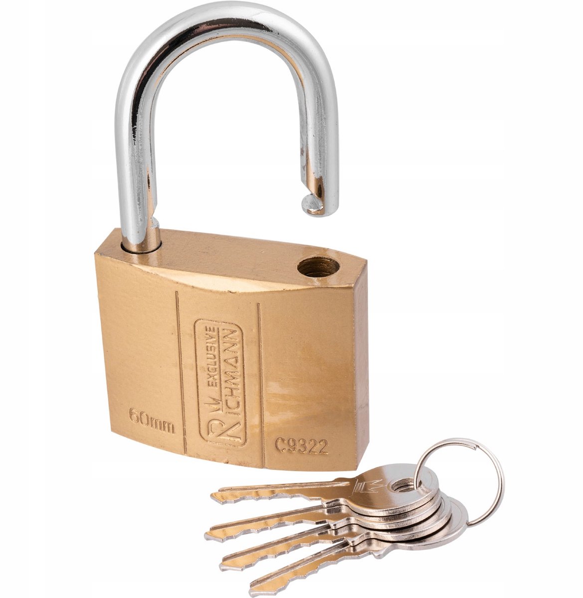Richmann C9322 Stalen Hangslot Goud 60mm met 4 Sleutels