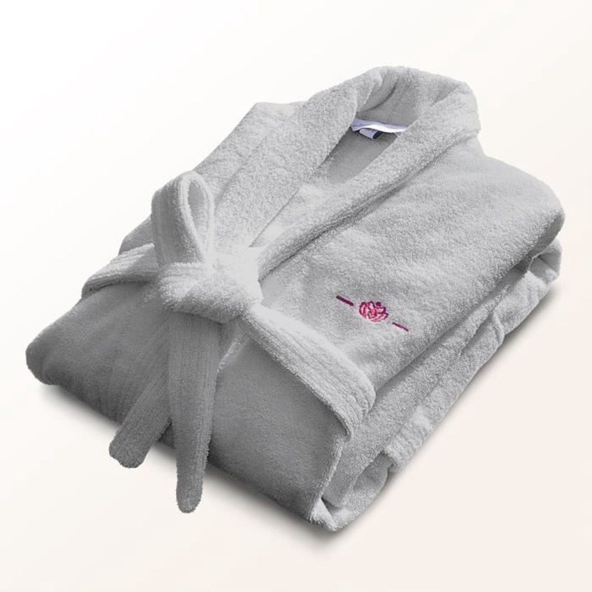 Peignoir - LE TEMPS D'UN BAIN - Taille L - 100% Coton 500g/m² - Doux, Absorbant, Unisexe - Gris clair