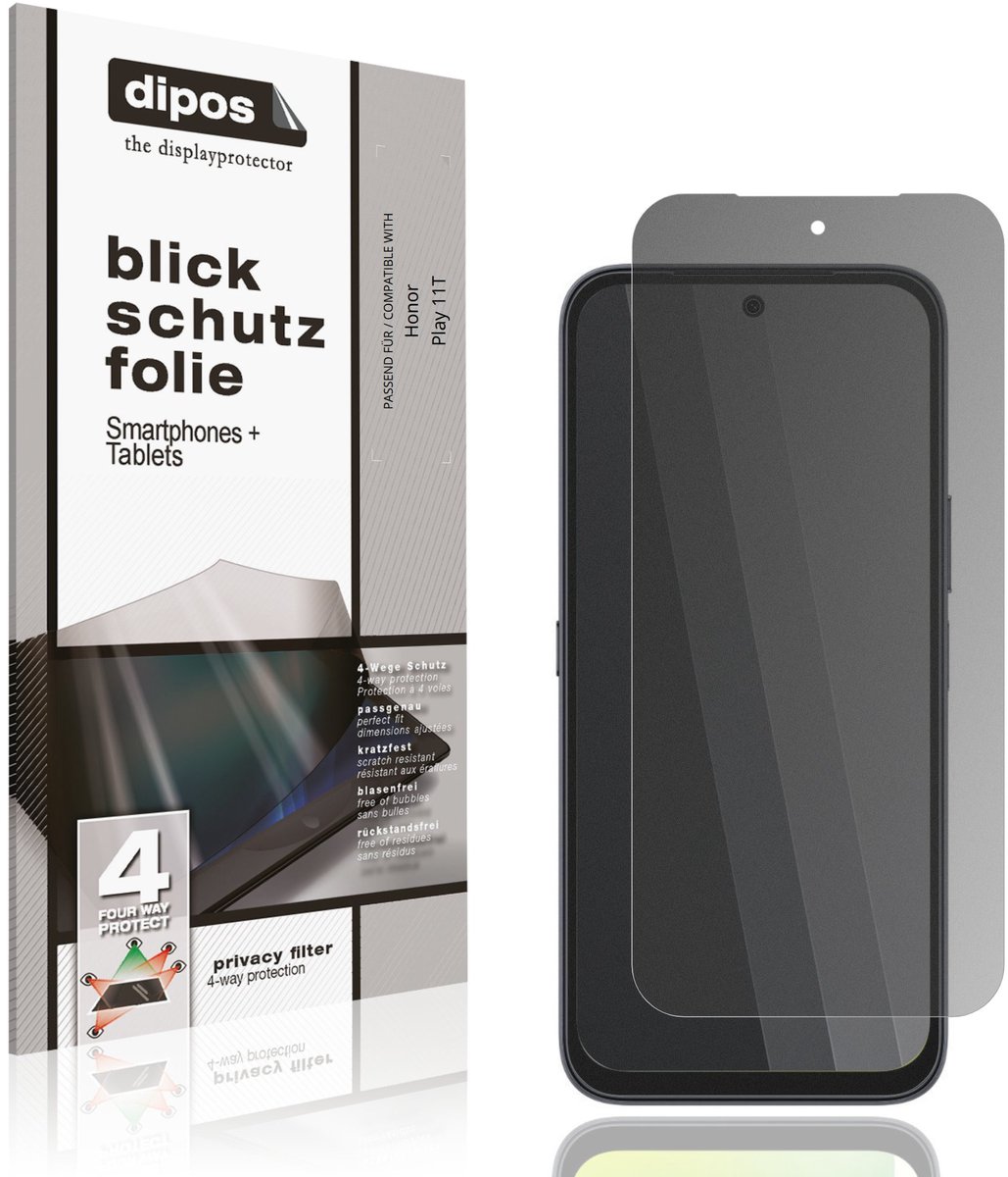 dipos – Matte Privacy Screenprotector geschikt voor Honor Play 11T | Anti-Spy Beschermfolie