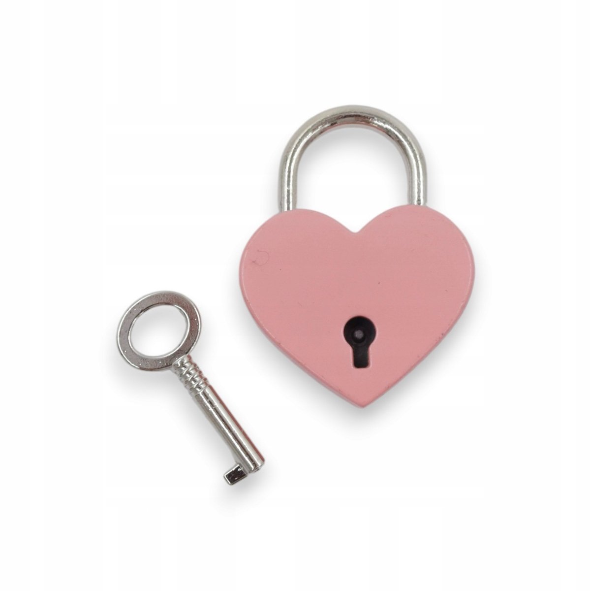 Decoratieve Hartvormige Hangslot Lichtroze 38x30 mm met Sleutel