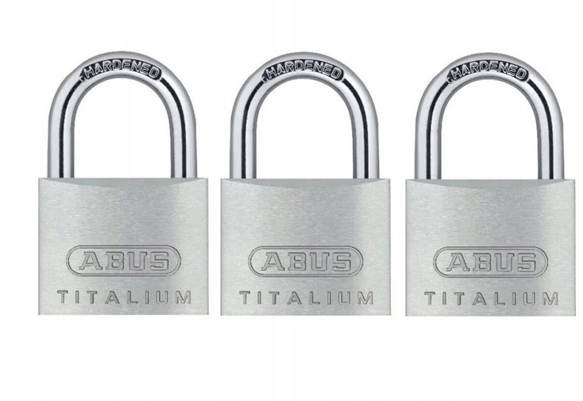 ABUS Titalium 64TI/25 Kettingslotten Set - 3 stuks, 1 sleutel