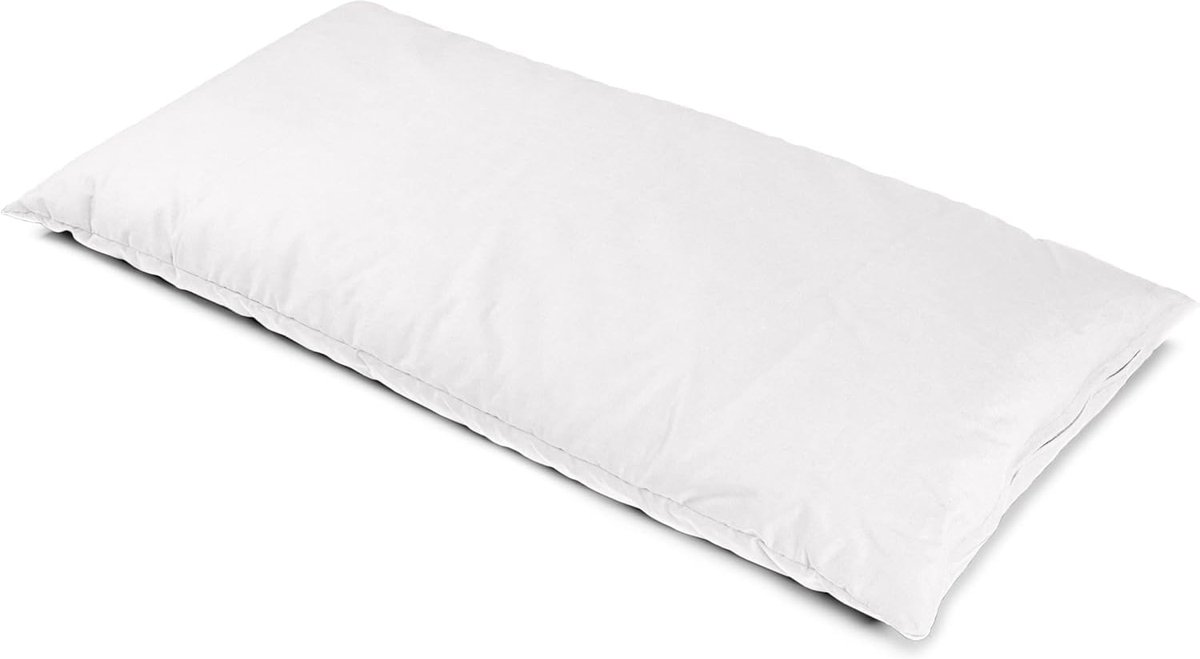 GIRAFFENLAND Storage Pillow, Pillow or Sleeping Pillow, 80 x 40 cm, EPS Beads Pillow and Zip, 3-5 mm, Colour: White - ShopVlot