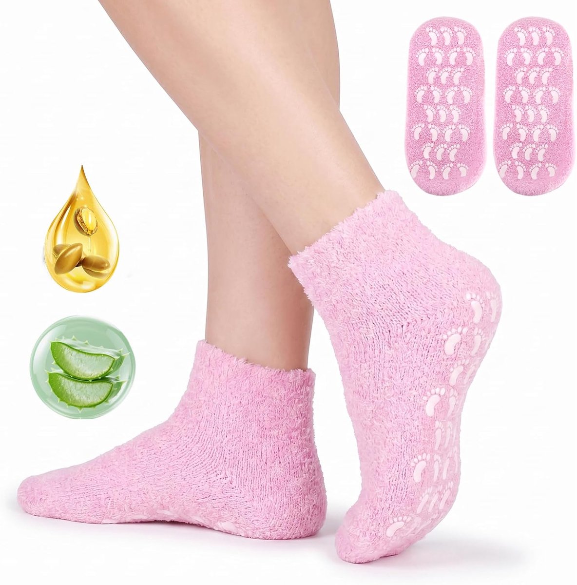 1 paar - Sokken - Gel voetmaskersokken - Voetverzorgingssokken - Roze