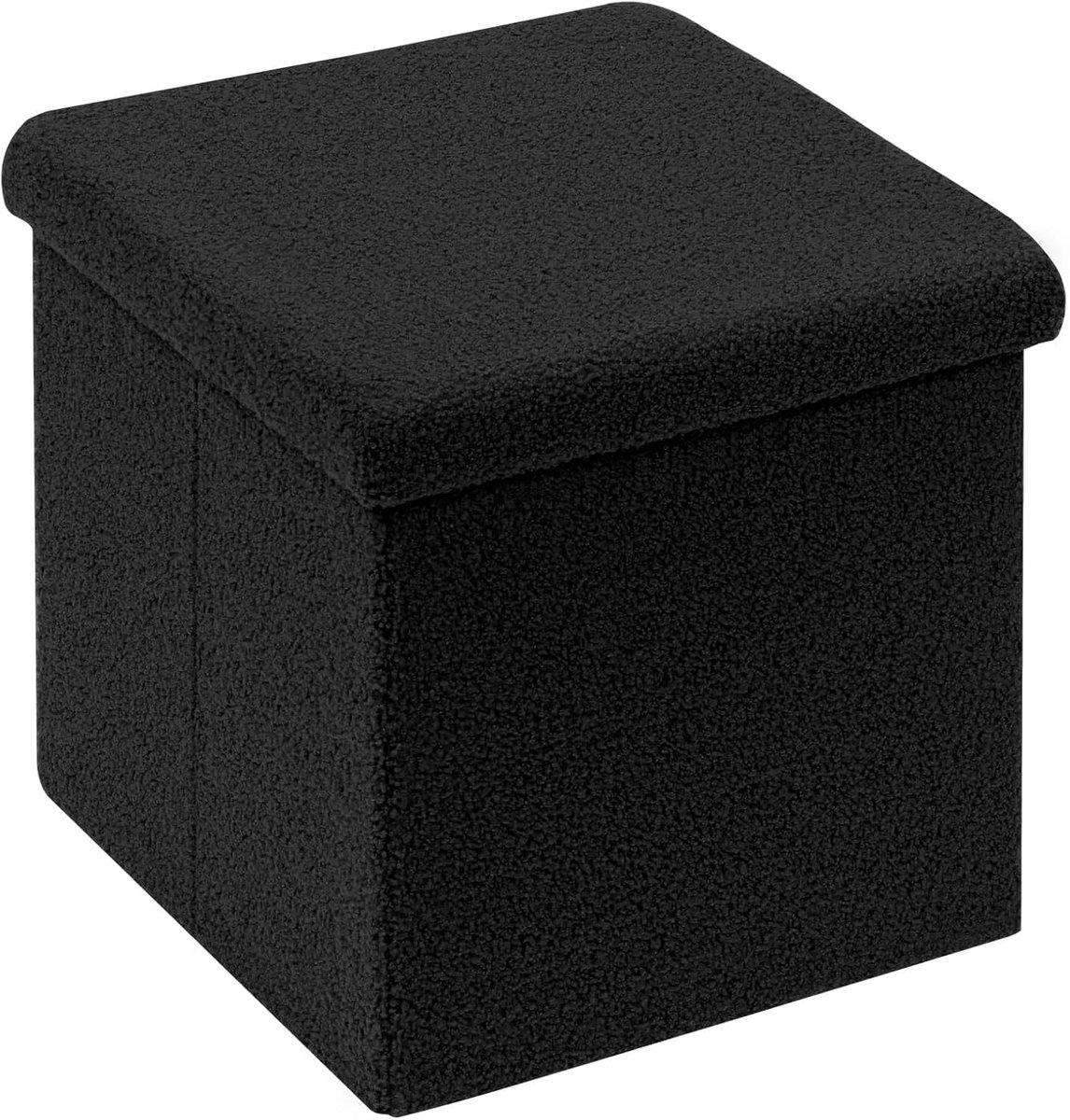 Opvouwbare Zitkubus met Opbergruimte - Zwarte Fluwelen Voetenbank 40 x 40 x 40 cm